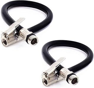 Jiuxuerim Tire Inflator Hose Car Tire Hoses Inflator Rubber Air Hose Tyre Pressure Gauge Hose for Car Motorcycle Bicycle Tyre Pressure Gauge