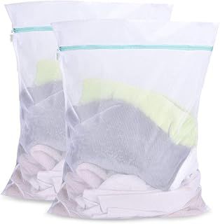 OTraki 2 PCS Mesh Laundry Bags with Zips 24 x 32 inch/60x80cm Washing Machine Bag for Laundry Large Net Wash Bag for Delicates Clothes Socks Blouse Underwear Bra