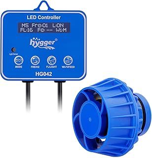hygger 10V DC Aquarium Wave Maker with Controller, 6 Wave Modes Adjustable Water Flow Speed 10W, Freshwater Saltwater Coral Reef Tank Magnet Power Head, Blue