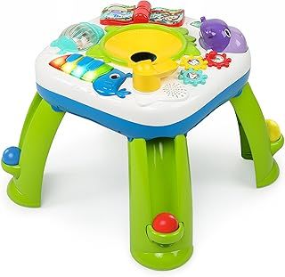 Bright Starts Having a Ball Get Rollin' Activity table - plays over 60 songs, 4 languages, including 6 balls, a ball ramp, a piano, a book and more