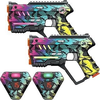 Winyea Tag Laser Tag Set of 2, Lazer Tag Game for Kids Indoor & Outdoor Play, Gift Ideas for Kids Teens and Adults, Cool Toys for Teenage Ages 8 9 10 11 12+Year Old Boy & Girls, 2 Pack-black