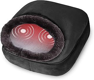 Snailax Foot Warmer with Vibration Massage for Cozy Feet, 5 Modes and 2 Heating Therapy, Electric Foot Massager for Foot, Back and Full Body, Gifts for Women Men