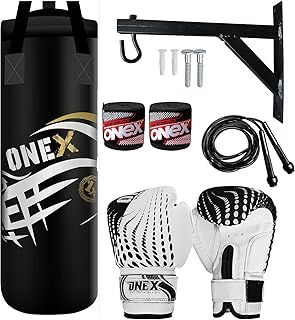 Kids Boxing Punch Bag Target Punching Training Bags Kickboxing Muay Thai Wall Bracket Filled Set Kids Punching Gloves MMA Martial Arts 2FT Junior Boxing Set
