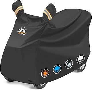 Zettum Mobility Scooter Cover 142 CM - 600D PU Scooter Rain Covers Heavy Duty & Waterproof, Outdoor Electric Scooter Cover Accessories Universal Fit for Most Mobility Scooters (142 x 66 x 119 CM)