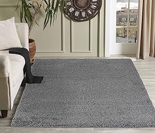 Serdim Rugs Living Room Shaggy Area Rugs Dark Grey 80x150cm(2'6"x5'0)
