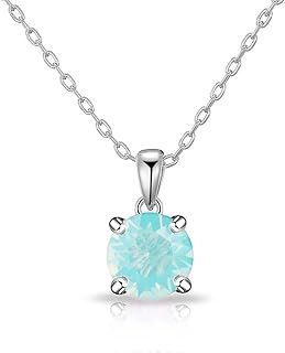 Philip Jones Pacific Green Opal Necklace Created with Zircondia® Crystals