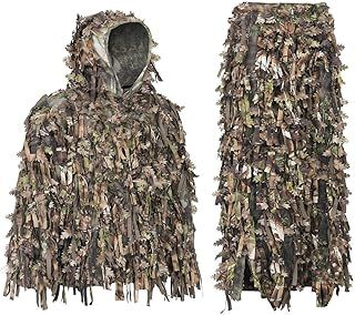 Auscamotek Ghillie Suit 3D Hybrid Camo Camouflage Lightweight Clothing Outdoor Gear Ghillie Suits, M/L & XL/XXL