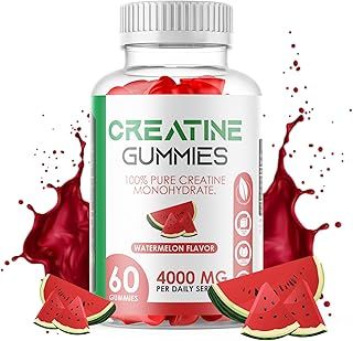 4000mg Creatine Monohydrate Gummies for Men & Women - Pre Workout 60 Chewable Gummies 30 Day Supply, Natural Watermelon & Mojito and Blueberry Flavour Halal Gym Supplement (Blueberry Mojito)
