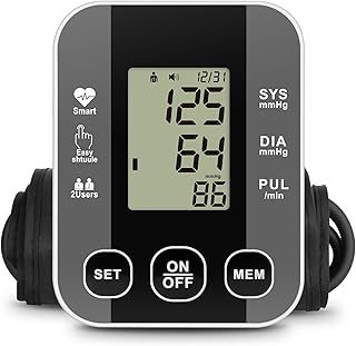 Blood Pressure Monitors, Blood Pressure Machine with Large Cuff, Battery, Large Display, Voice Broadcast for Home Use Accurate BP Cuff LED Backlight Display Heart Rate Detection, Cuff 33cm