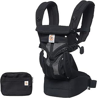 Ergobaby Baby Carrier Omni 360 Cool Air Mesh, 4-Positions for Newborn to Toddler (0-3 yrs), Ergonomic Child Carrier & Backpack, Onyx Black