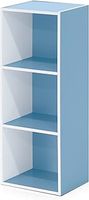 Furinno Luder 3-Tier Open Shelf Bookcase, White/Light Blue