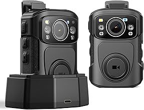 BOBLOV B4K5 128GB 4K Body Camera,IP68 Waterproof, GPS Police Body Cams,3400mAh for 11Hrs Video Record, Provide Charging Dock, Night Vision Video Camcorder for Personal, Guard Civilians