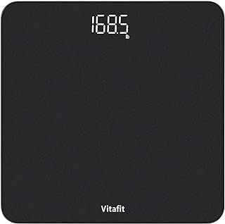 Vitafit Digital Bathroom Scales for Body Weight, High Accuracy Assured by Weighing Professional Since 2001, LED Display and Step-On, 3*AAA Batteries Included, 28st, Spray Silver Black