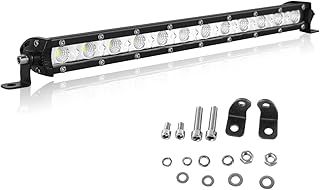 Willpower 13 Inch 60W Led Work Light Bar Single Row LED Light Bar Flood Beam Waterproof Fog Lamps Offroad Driving Lights for 4X4 Tractor Truck Boat ATV UTV SUV