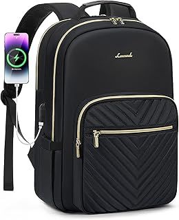 LOVEVOOK Laptop Backpack for Women 15.6 Inch, Womens Backpack for Work Business Travel School College With USB Port, Lightweight Back Pack Computer Laptop Rucksack-Black