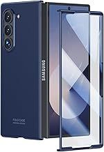 Vizvera for Samsung Galaxy Z Fold 6 Case, Built-in Screen Protector Full Body Cover Hard PC Ultra-Thin Anti-Scratches, Support Wireless Charging Protective Phone Case for Galaxy Z Fold 6 2024, Blue