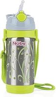 Nuby 6hr Insulated Stainless Steel Bottle Flask with Soft Straw | Non-Spill & Leakproof | for Hot & Cold Drinks | 360ml | for Kids, Infants & Toddlers | Age: 2yr+