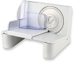 Electric Slicer Starlyf Professional Slicer, Stainless Steel Blade, 0-15 mm Cut, Electric Cutter for Bread Meat Cheese & Other Food, Adjustable Thickness, Finger Protection Guard.