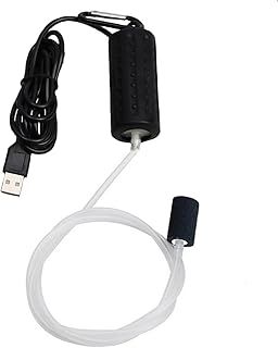 Aquarium Air Pump Mini USB Fish Tank Oxygen Air Pump Portable Ultra Silent Air Aerator Pump Energy Saving Oxygen Bubbler with Air Stone and Single Outlet Silicone Tube 1W