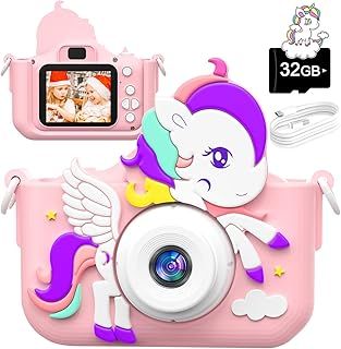 Kids Digital Camera, 1080P HD, 2.0 Inch Screen, 32GB Card, Birthday, Selfie Camera for Girls (Pink)