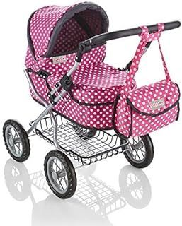 Dolls Pram - Toy Pram With Adjustable Handle Height For 3-6 Year Old Girls - Baby Doll Pram For Girls Age 2 +