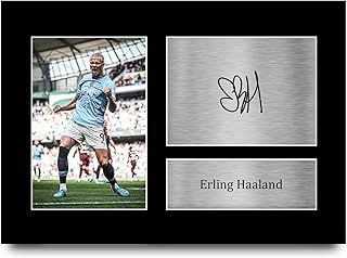HWC Trading A4 Erling Haaland Manchester City Gifts Printed Signed Autograph Picture for Football Fans and Supporters