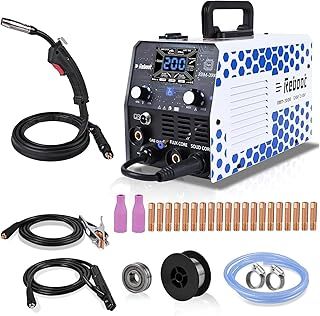 Reboot MIG Welder 200AMP 230V 5 in 1 Multiprocess Welding Machine,Mig Gas/Gasless Flux Core/Lift TIG/Stick/Spot Inverter Mig Welders with Premium Large LED Display Welding Equipment,Upgrade RBM2000