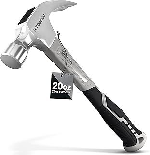 DIY Doctor Heavy Duty Claw Hammer – 20oz Forged Steel with Non-Slip TPR Grip – 567g Straight Claw for Framing & Home Improvement – Fibreglass Shaft