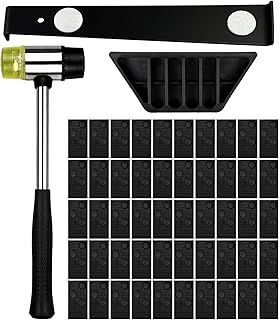 53Pcs Laminate Flooring Kit Laminate Floor Fitting Tools Laminate Wood Flooring Installation Kit with 50 Floor Spacers, Tapping Block, Pull Bar and Mallet