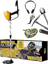 MYLEK MYMD1062 Metal Detector Waterproof Complete with Bag, Headphones, Shovel & Pick/Compass Tool Kit for Kids & Adults, Yellow and Black