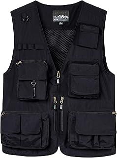 KTWOLEN Men's Outdoor Vest Quick Dry Fishing Vest Multi Pocket Breathable Gilet Safari Hunting Hiking Photography Waistcoat Sleeveless Jacket