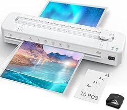 Raycial Laminator A3 Laminator Machine with Laminating Pouches for A3/A4/A5/A6, Fast Warm-up, Built-in Cutter and Corner Rounder for Home Office School Use