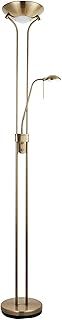 ENDON Rome Mother and Child Floor Lamp - Antique Brass Finish Uplighter Tall Lamp with Reading Light for Living Room - R7s & G9 Bulbs (Not Supplied)
