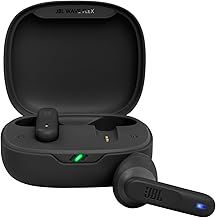 JBL Wave Flex In-Ear Wireless Earphones with IP54 and IPX2 Waterproofing, TalkThru and AmbientAware Technology and 32-Hour Battery Life, Black