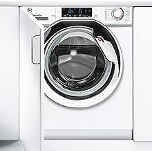 Hoover H-WASH HBWOS 69TAMCE-80 9Kg 1600 Rpm Integrated Washing Machine, Quick Washes, Anti-Allergy, Max energy efficiency, White with Chrome door