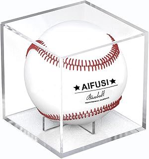 AIFUSI UV Protected Acrylic Baseball Display Case Transparent Square Storage Box for Sports Souvenirs
