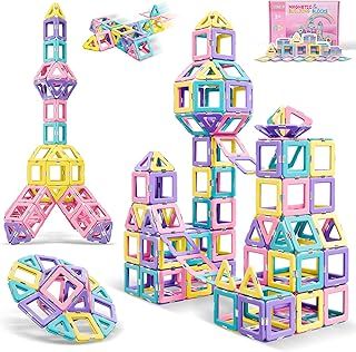 Magnetic Building Blocks Toys for 3 4 5 6 Year Old Girls Boys Gift, Magnetic Tiles for Kids for Toddlers Gift, Toys for 3 year old Girls Boys STEM Learning Educational Construction Blocks 40pcs