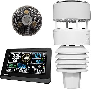 ECOWITT Weather Stations UK WS3901, 7 in 1 Weather Station Wittboy Outdoor Sensor Units WS90, 7.5 inch Wifi Home Indoor LCD Colour Console with 3 in 1 Sensors, Ecowitt IOT Intelligent Linkage Control