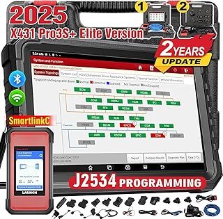 LAUNCH X431 PRO3S+Elite SmartlinkC 2025 Launch Diagnostic Tool Intelligent OE Topology, 50+ Service Full System Bidirectional Car Diagnostic Tool ECU Coding, Active Test, CANFD/DOIP/J2534,2 Yrs Update