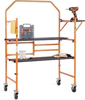 VonHaus Mobile Work Platform - Portable Scaffold Platform with Wheels for Easy Transportation and Storage - Lightweight Scaffolding Tower Working Base with Massive 225kg Capacity
