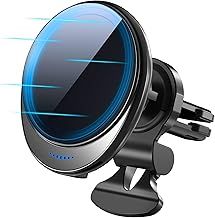 Magnetic Wireless Car Charger,Compatible with Magsafe Car Charger Mount,15W Fast Charging Auto-Alignment Air Vent Mount Magnetic Car Charger Compatible with iPhone 15/14/13/12 Series