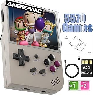 RG35XX Retro Handheld Game Console Supports Linux and Garlic Dual Stylem,3.5-inch with a 64G Card Pre-Loaded 6900 Games Supports HDMI and TV Output