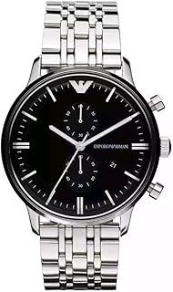 Emporio Armani Watch for Men, 2 sub dial Chronograph Movement and 43mm Case Size with Stainless Steel, Leather or Silicone Strap