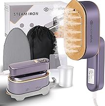 SUPERPLUS Travel Iron Portable Clothes Steamer, Garment Steamer Ironing Gloves - Upgraded 2 in 1 Steamer Clothing, 3 Steam Levels, 150ml Water Tank, LCD Screen Iron Steamer for Travel, Home & Office