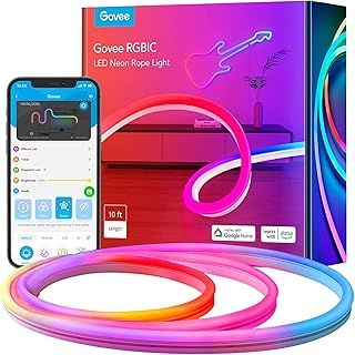 Govee RGBIC Neon LED Strip Lights 5M, DIY Shape, Colour Changing Light with APP Control, Work with Alexa and Google Assistant for Bedroom, Wall Decor