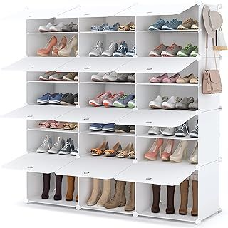 HOMIDEC Shoe Rack, 3x7 Tier Shoe Storage Cabinet 42 Pair Plastic Shoe Shelves Organizer for Closet Hallway Bedroom Entryway