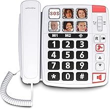 Xtra 1110 - Big Button Phone for Elderly - Phones for Hard of Hearing - Dementia Aid Big Number Telephone - Elderly People Gifts - Hearing Aid Compatible Phones - Elderly Phone Amplified