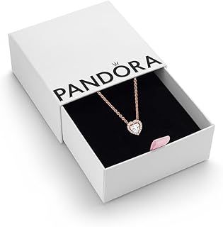 Pandora Timeless Women's 14k Rose Gold-Plated Sparkling Heart Collier Necklace