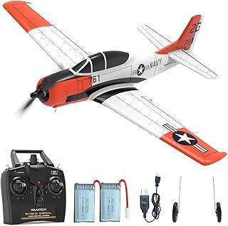 VOLANTEXRC RC Plane for Beginners, 4CH WWII RC Airplane T28 Trojan 2.4Ghz Remote Control Plane RTF with 2 Batteries and Xpilot Stabilization Stystem, One-Key Aerobatic for Adult&Kids(761-09 RTF)