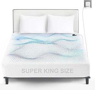 Grounding Bed Sheet Super King Size, Elastic Full Wrap Grounding Mat Earthing UK, 90% Organic Cotton + 10% Pure Silver Fiber, Natural Wellness & Healthy Earth Energy Mat (198 x 203 x 30 cm)